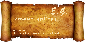 Eckbauer György névjegykártya